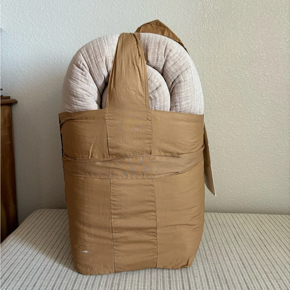 NWT Full/Queen Textured Chambray Comforter & Sham Set Warm Brown - Casaluna - Picture 2 of 7